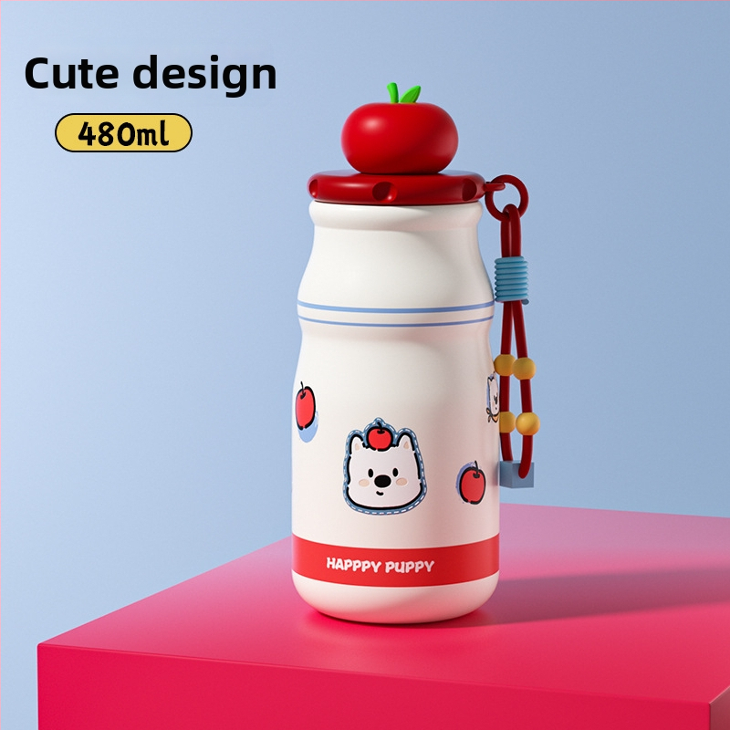 Ceșuță izolată cu pai și strecurător de ceai – interior din oțel inoxidabil 316, exterior din oțel inoxidabil 304, izolație 6–12 ore