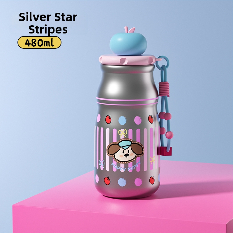 Ceșuță izolată cu pai și strecurător de ceai – interior din oțel inoxidabil 316, exterior din oțel inoxidabil 304, izolație 6–12 ore