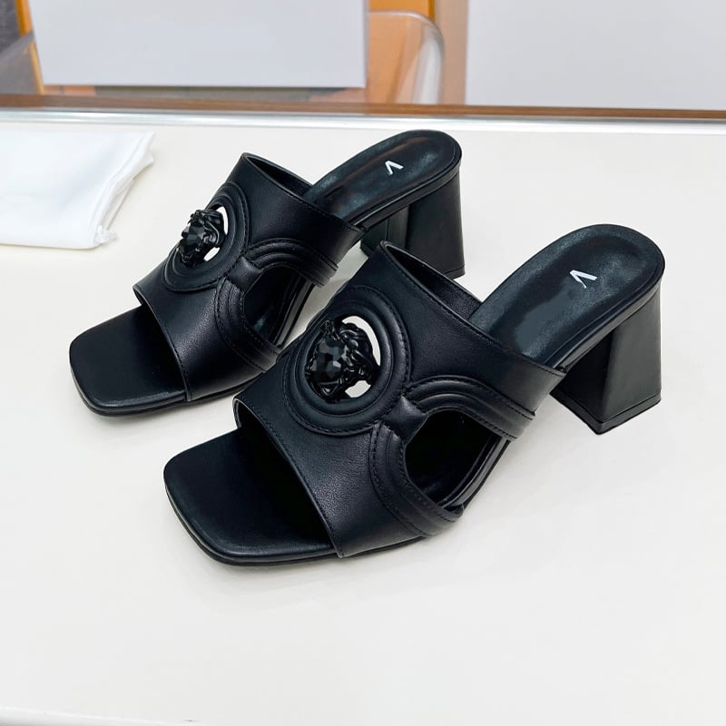 Дамски сандали на клин от истинска телешка кожа, квадратен нос, подплата от овча кожа, резинова подметка — Пролет 2025