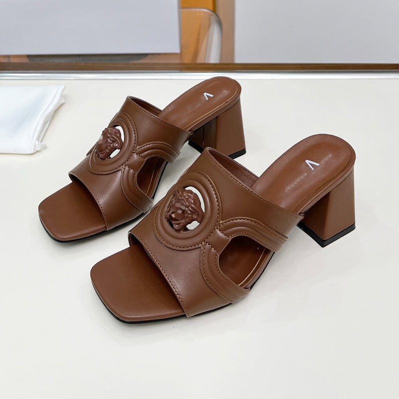 Дамски сандали на клин от истинска телешка кожа, квадратен нос, подплата от овча кожа, резинова подметка — Пролет 2025