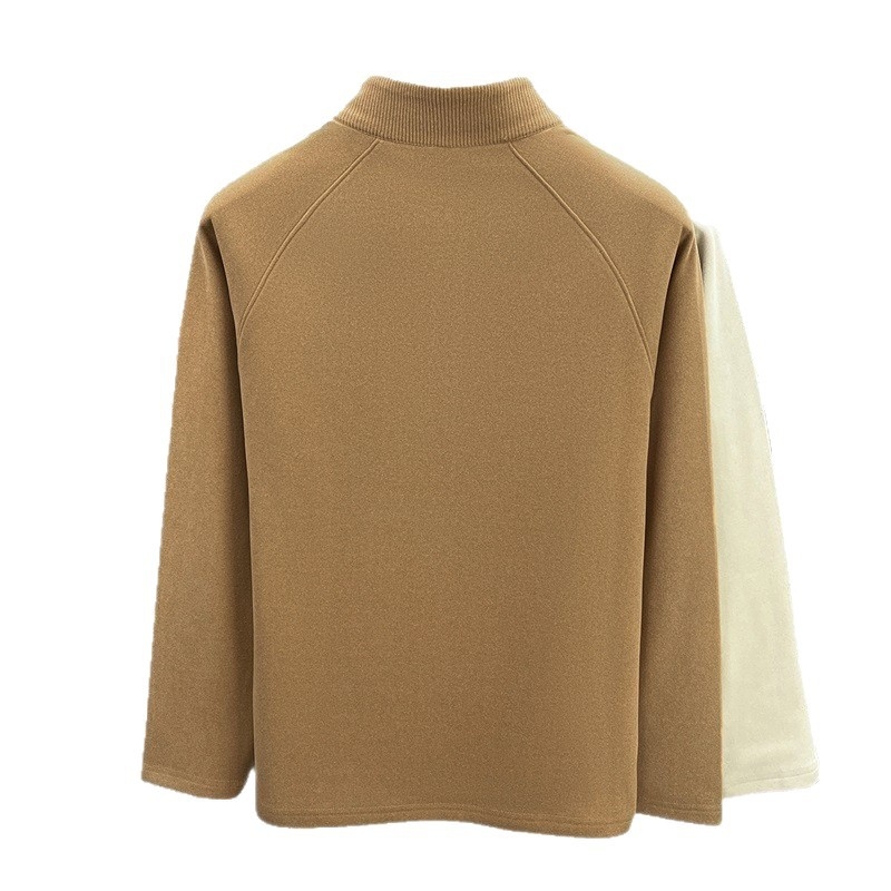 Pánske tričko s polozipom a stojačím golom, dlhý rukáv, úzky strih, jednobarevné (viskózová zmes, jednobarevné, jeseň 2025)