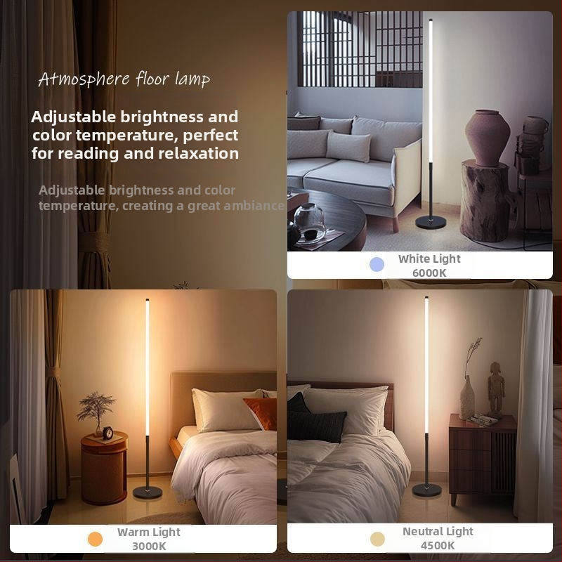 LED stojacia lampa – jednoduchý nordický štýl, ochrana očí, rohová lampa do obývačky, pokrytie 3–5 m²