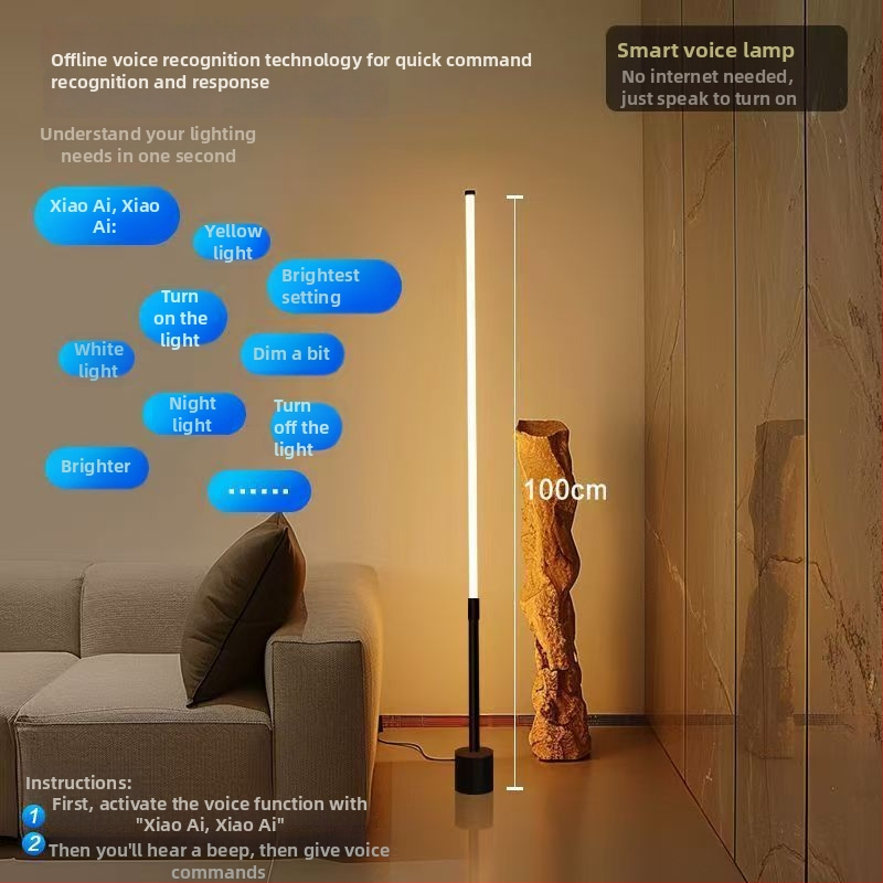 LED állólámpa – egyszerű nordic stílus, szemvédő, saroklámpa a nappaliba, 3–5 m² lefedettség