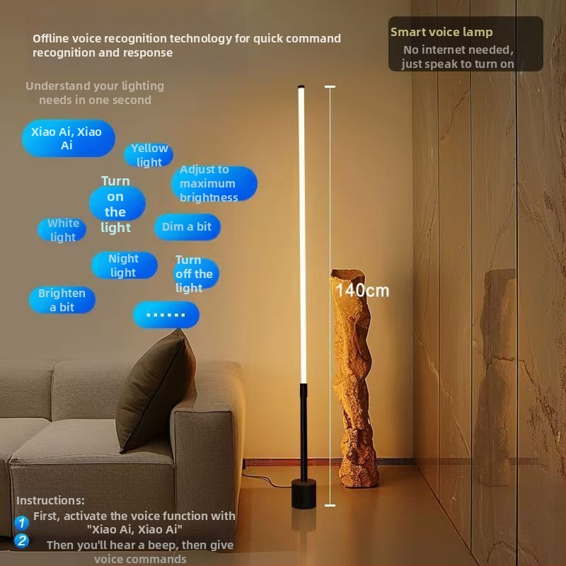 LED állólámpa – egyszerű nordic stílus, szemvédő, saroklámpa a nappaliba, 3–5 m² lefedettség