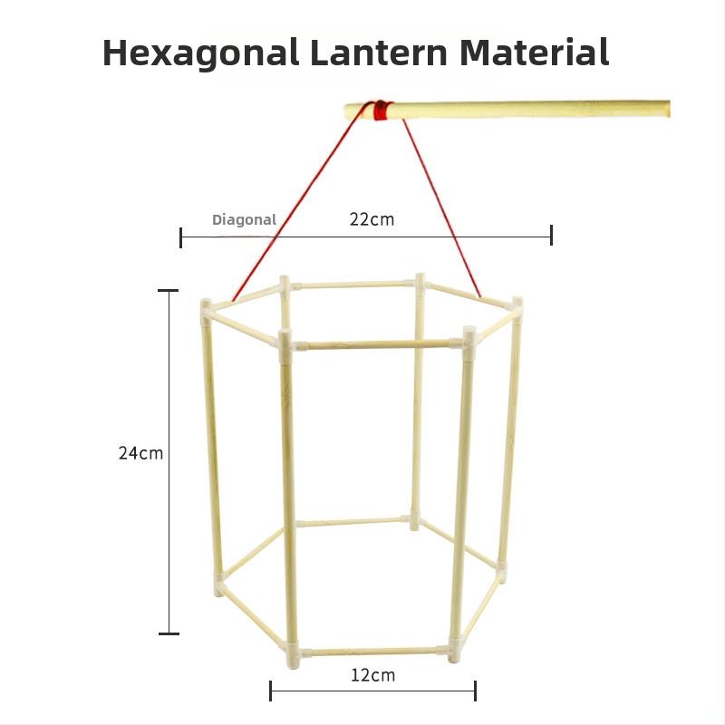 DIY Bambusový rám na lampu so skeletom draka, Neelektrický, Balenie Opp Bag, Na Jarný Festival, Vek 7–14 rokov
