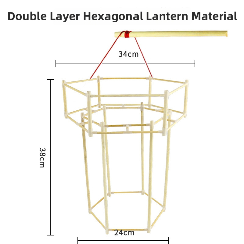 DIY Bambusový rám na lampu so skeletom draka, Neelektrický, Balenie Opp Bag, Na Jarný Festival, Vek 7–14 rokov