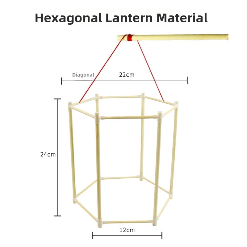 DIY Σετ Φανάρου από Μπαμπού με Σκελετό Δράκου, Μη Ηλεκτρικό, Opp Bag Συσκευασία, Για Ανοιξιάτικο Φεστιβάλ, Ηλικίες 7–14