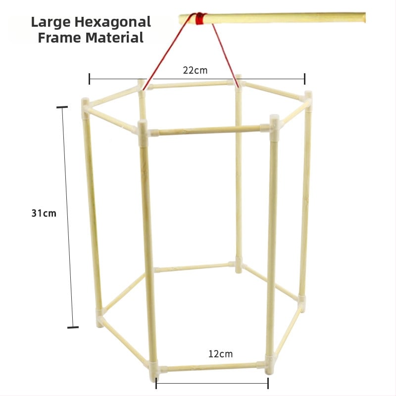 DIY Σετ Φανάρου από Μπαμπού με Σκελετό Δράκου, Μη Ηλεκτρικό, Opp Bag Συσκευασία, Για Ανοιξιάτικο Φεστιβάλ, Ηλικίες 7–14
