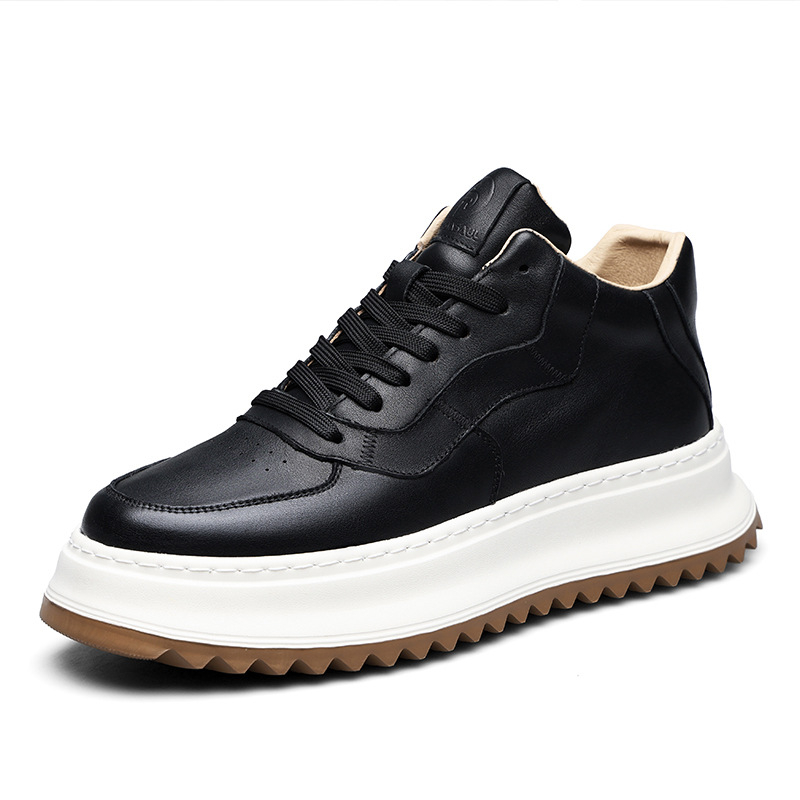 Muške tenisice od prave kože, retro casual stil, niski gornji dio, debela potplat, vezanje