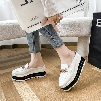 Ženske casual cipele s klinastim petom i platformom, PU gornji dio, muffin peta, viscose potplat