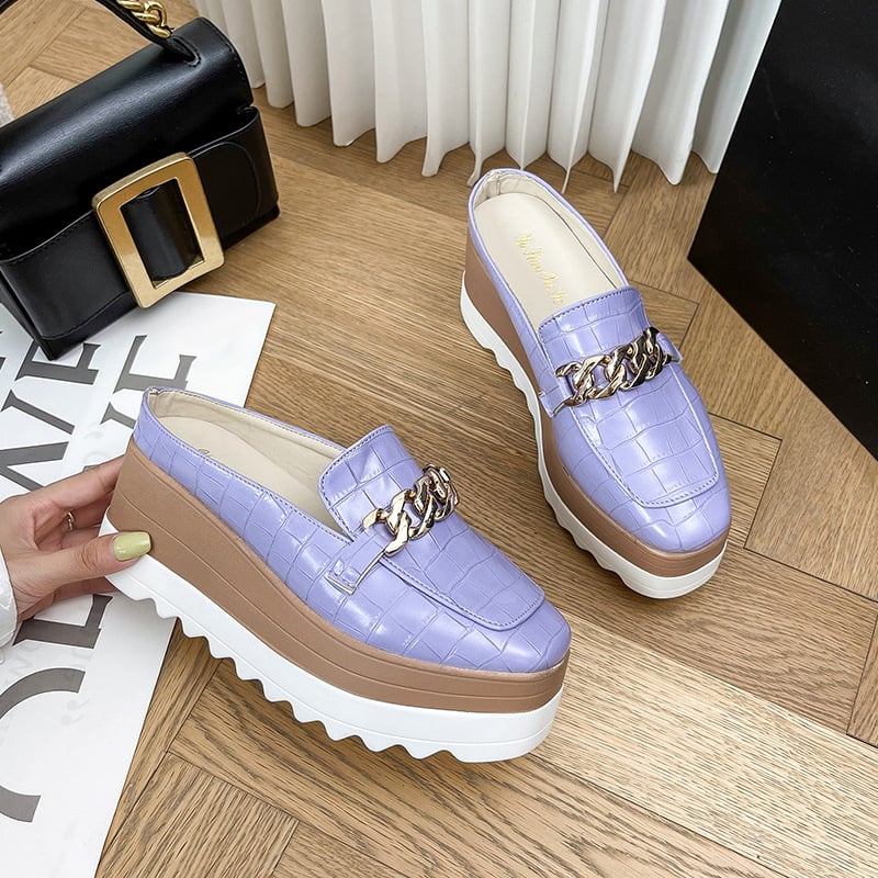 Ženske casual cipele s klinastim petom i platformom, PU gornji dio, muffin peta, viscose potplat