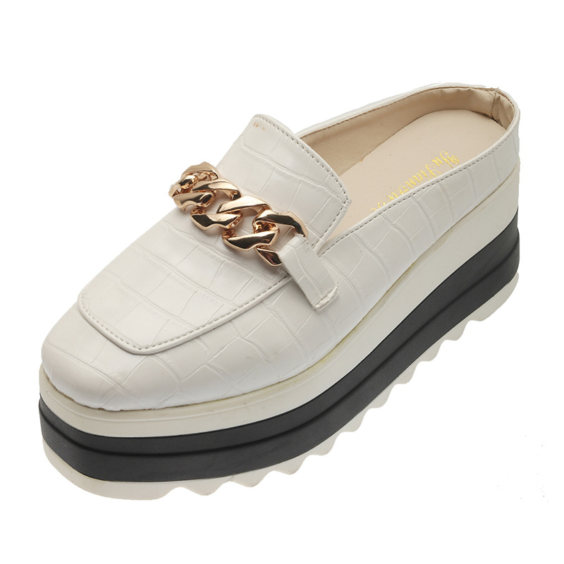 Ženske casual cipele s klinastim petom i platformom, PU gornji dio, muffin peta, viscose potplat