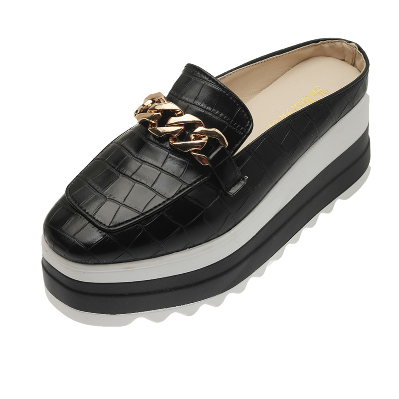 Ženske casual cipele s klinastim petom i platformom, PU gornji dio, muffin peta, viscose potplat
