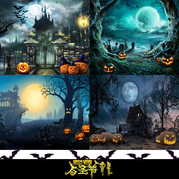 Țesătură de fundal pentru decor de Halloween, material țesătură foto, stil Halloween, potrivit pentru filmări în scenă, model W (Brand HANSHANG)