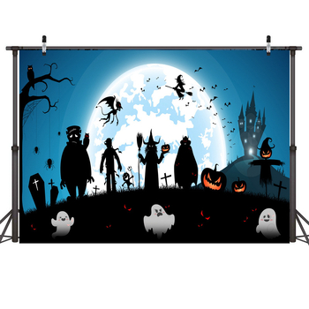 Țesătură de fundal pentru decor de Halloween, material țesătură foto, stil Halloween, potrivit pentru filmări în scenă, model W (Brand HANSHANG)