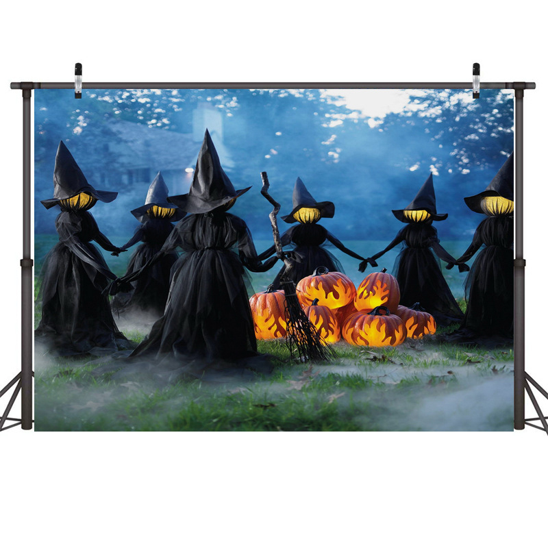 Țesătură de fundal pentru decor de Halloween, material țesătură foto, stil Halloween, potrivit pentru filmări în scenă, model W (Brand HANSHANG)