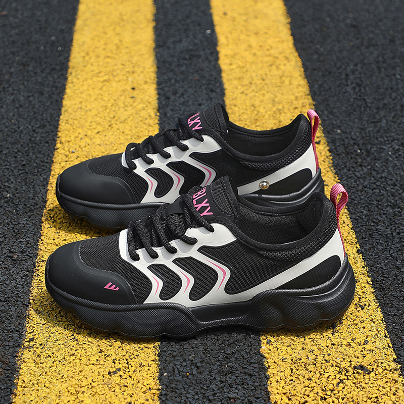 Παπούτσια μασάζ ποδιών με μαγνητική δόνηση - Δίκτυο εξωτερικά παπούτσια τρεξίματος για γυναίκες, μπροστινά κορδόνια, στρογγυλή μύτη, 3-5 cm ύψος φτέρνας, Καλοκαίρι 2025