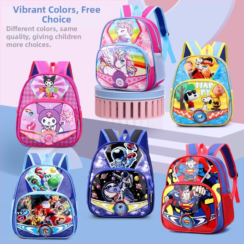 Detský batoh s dvomi ramennými popruhmi a Kuromi postavou (Materiál: nylon; Nepremokavý; Ultra ľahký; Zníženie záťaže; Vankúšové popruhy)