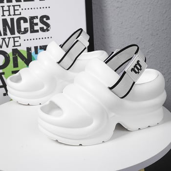 Sandale cu deget deschis, vârf plat — partea superioară EVA, talpă EVA, benzi Velcro