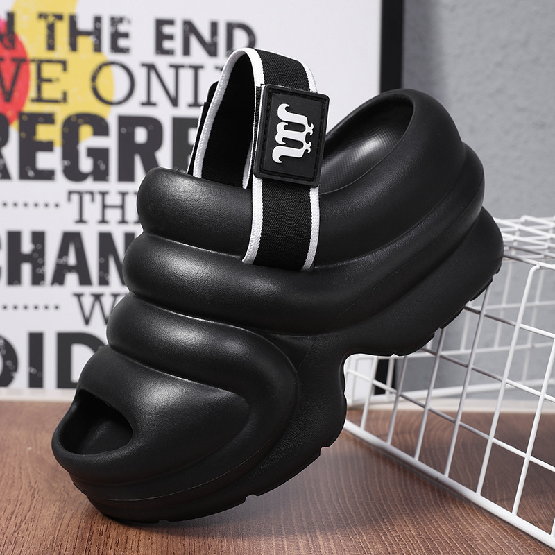 Sandale cu deget deschis, vârf plat — partea superioară EVA, talpă EVA, benzi Velcro