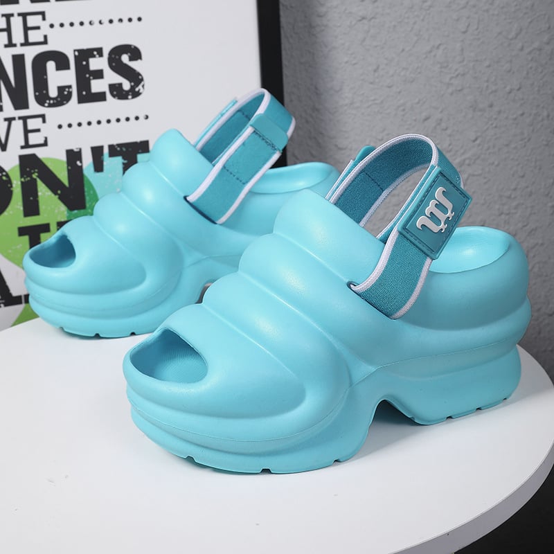 Sandale cu deget deschis, vârf plat — partea superioară EVA, talpă EVA, benzi Velcro