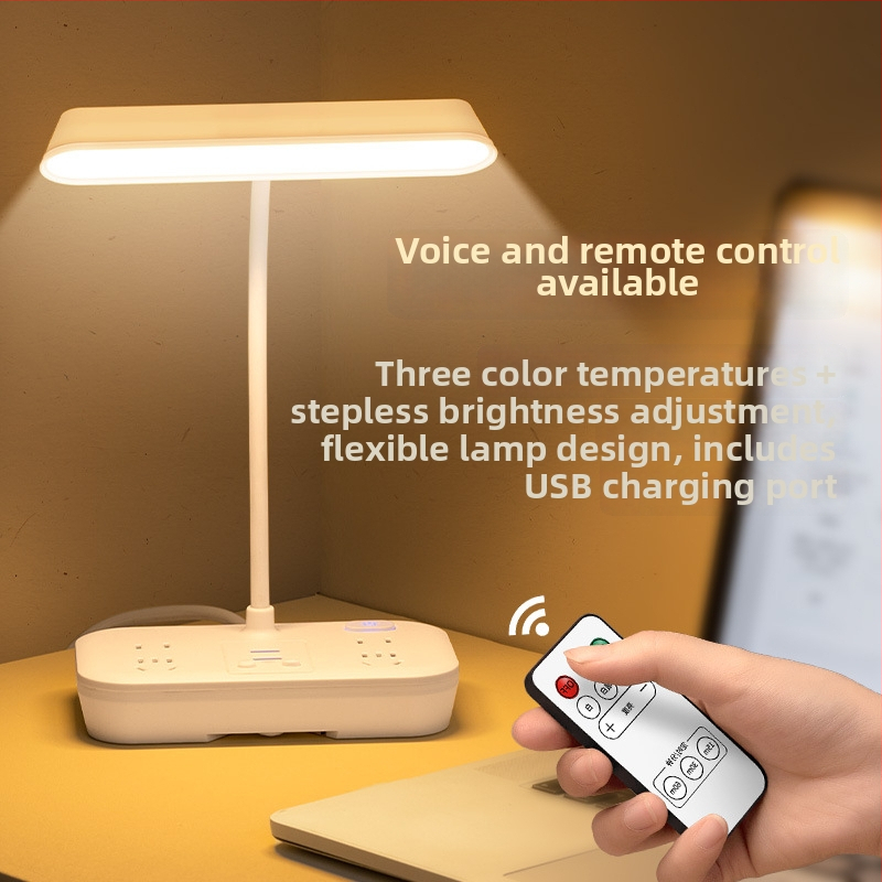 LED stolná lampa s ochranou zraku, svetlo na učenie, diaľkové ovládanie a inteligentné ovládanie, napájanie zo zásuvky 110V