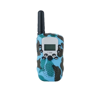 T388 Mini Walkie-Talkie gyerekeknek — Kompakt, tartomány 1,5–3 km, kimenő teljesítmény 0,5 W, 8–22 csatorna, Ni-MH 300 mAh akkumulátor, zavarvédelmi funkció