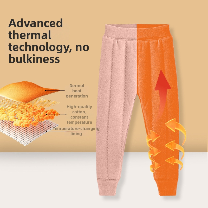 Deti teplé nohavice s flisom pre zimu, unisex, stredný pás, 93% polyester, Derong látka, pre vek 3–8 rokov