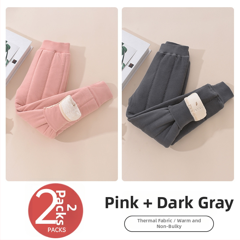 Gyerekek meleg fleece-belső nadrág téli, uniszex, középső derekú, Derong anyag, 93% poliészter, 3–8 éveseknek