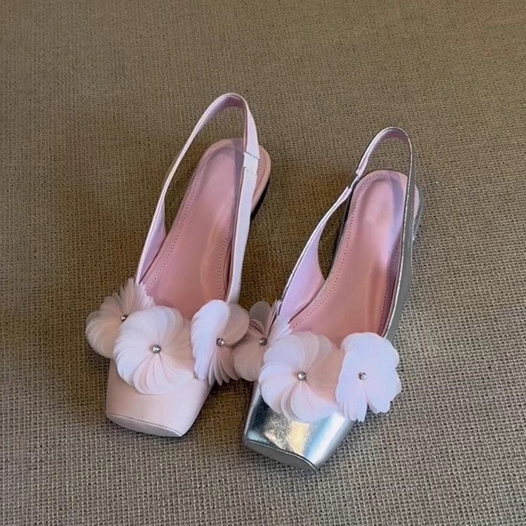 Mary Jane Slip-On sandale – kvadratni vrh prsta, gornji dio od super vlakana, podloga od ovčje kože, gumasti potplat, niski debeli potplat