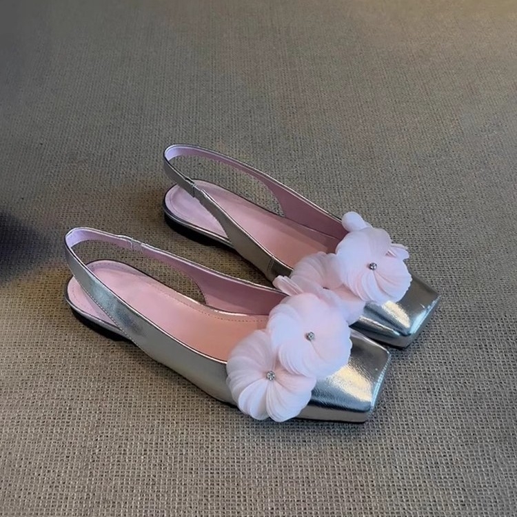 Mary Jane Slip-On sandale – kvadratni vrh prsta, gornji dio od super vlakana, podloga od ovčje kože, gumasti potplat, niski debeli potplat