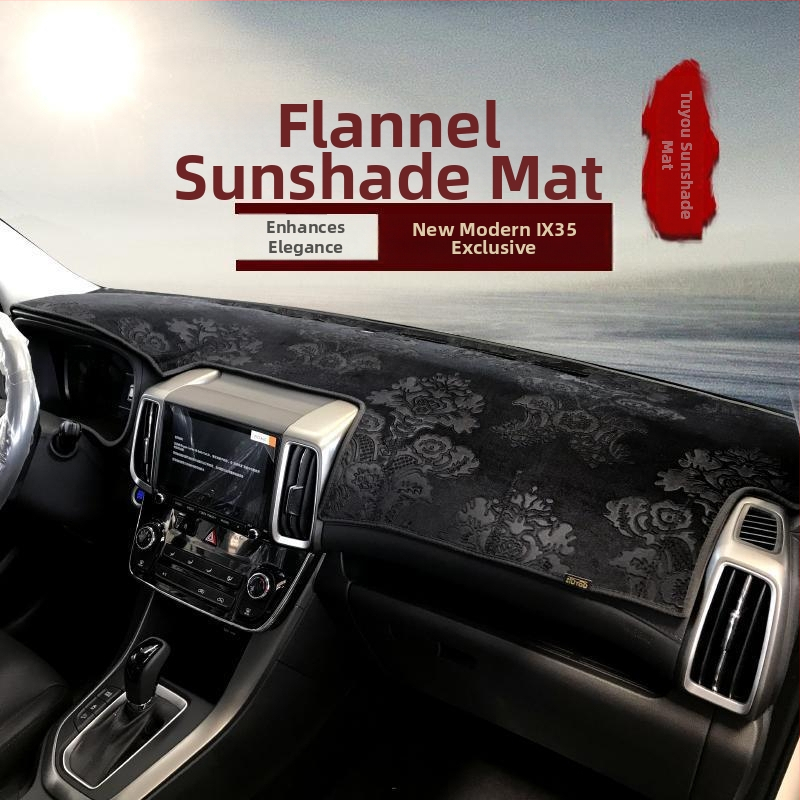 Μάτ προστασίας ταμπλό αυτοκινήτου για Hyundai ix35 – βελούδινο υλικό, μόνωση θερμότητας, εκτυπωμένο λογότυπο, εξουσιοδοτημένη ιδιωτική μάρκα