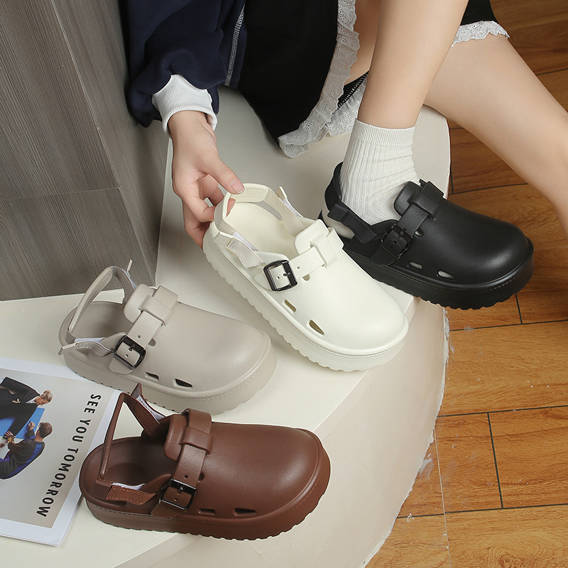 Ženske EVA sandale s debelim EVA potplatom, zatvorenim prstom, Birkenstock stil za vanjsku upotrebu, dvostruko nošenje