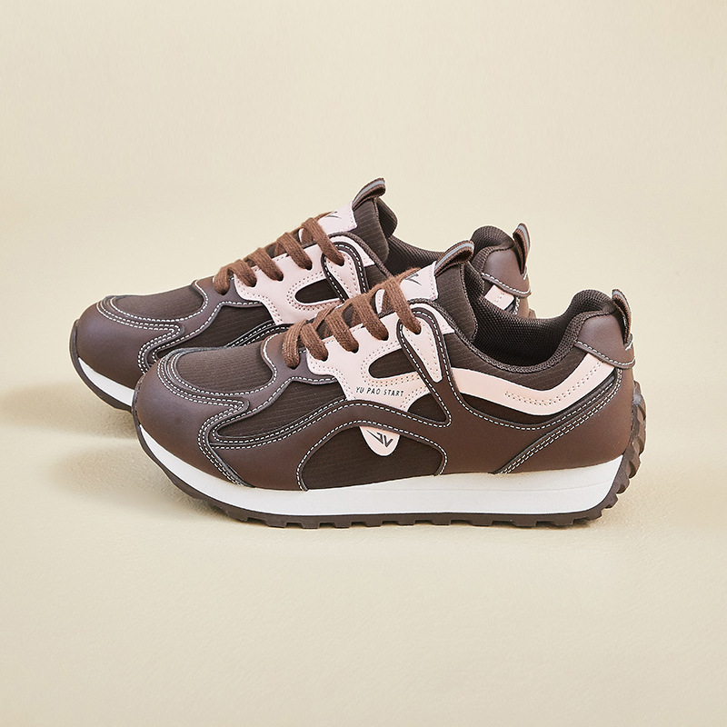 Ženski korejskog stila chunky dad shoes s podizanom potplatom 3–5 cm, PU gornji dio, prednje vezanje