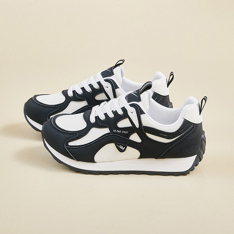 Ženski korejskog stila chunky dad shoes s podizanom potplatom 3–5 cm, PU gornji dio, prednje vezanje