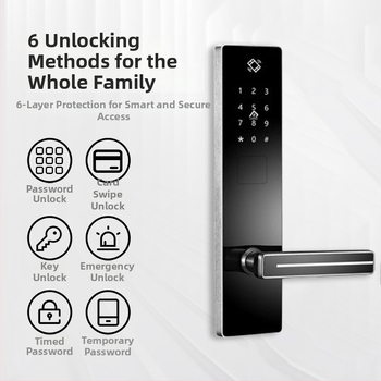 Szállodai okos zár IC-kártyával, hozzáférés jelszó és ujjlenyomat révén — megnövelt lopás elleni védelem, testreszabható