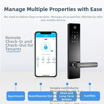 Szállodai okos zár IC-kártyával, hozzáférés jelszó és ujjlenyomat révén — megnövelt lopás elleni védelem, testreszabható