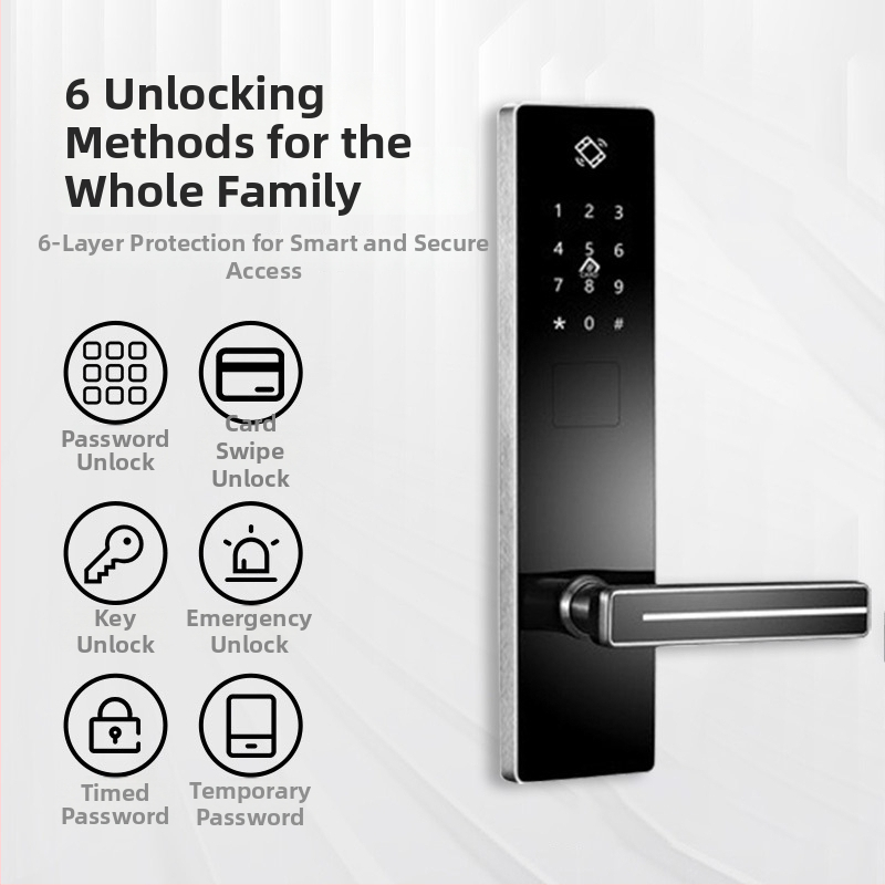 Hotelová smart zámka s IC kartou, prístup cez heslo a odtlačok prsta — vylepšená ochrana proti krádeži, prispôsobiteľná