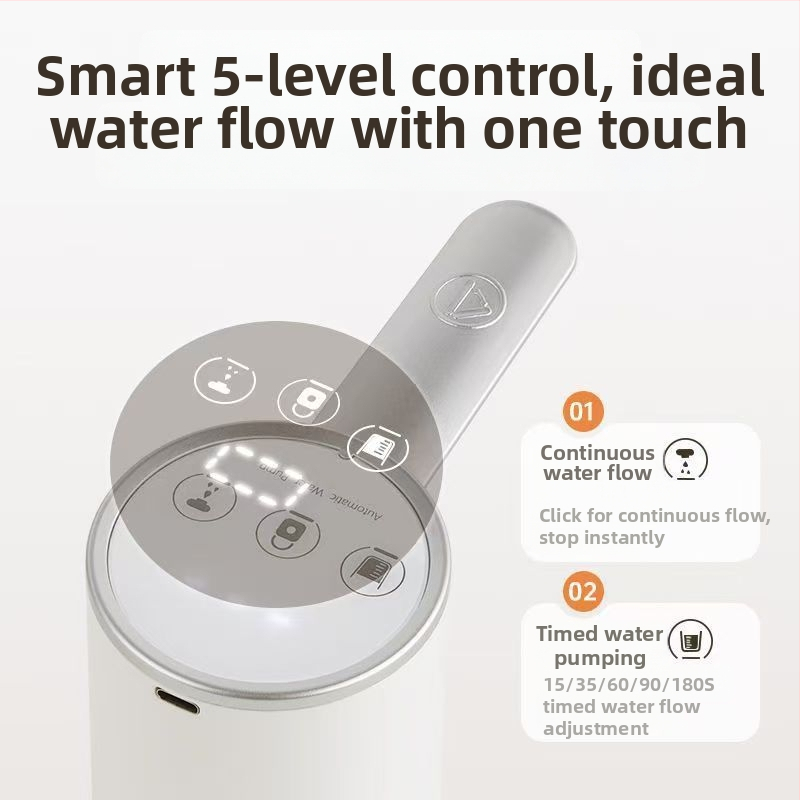 Skladacia elektrická pumpa na balenú vodu s dotykovým displejom, model D36, USB napájanie, 5V, 5W