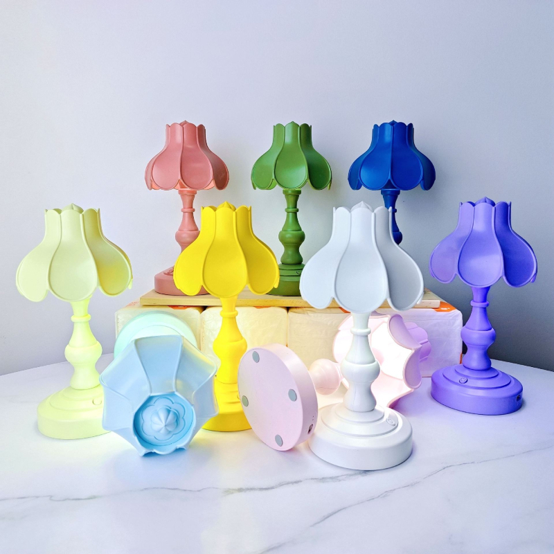 DIY Χειροποίητη Τραπεζολάμπα με Φύλλο Λωτού και Νυχτερινό Φως, USB Τροφοδοσία, Πλαστικό Αβαζούρ, Διακόπτης Κουμπί, Μοντέρνο Βορειοευρωπαϊκό Στυλ