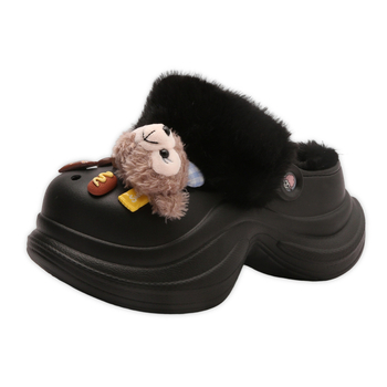 Ženske Crocs stil papuče s fleece podstavom, povećanje visine 6 cm, tople, protuklizna EVA potplata