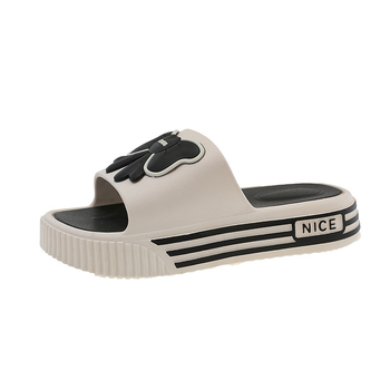 Sandale s jednim remenom od PVC, čvor leptira, karikaturni uzorak, Slip-On, ravna potplat, debljina potplata 0–3 cm