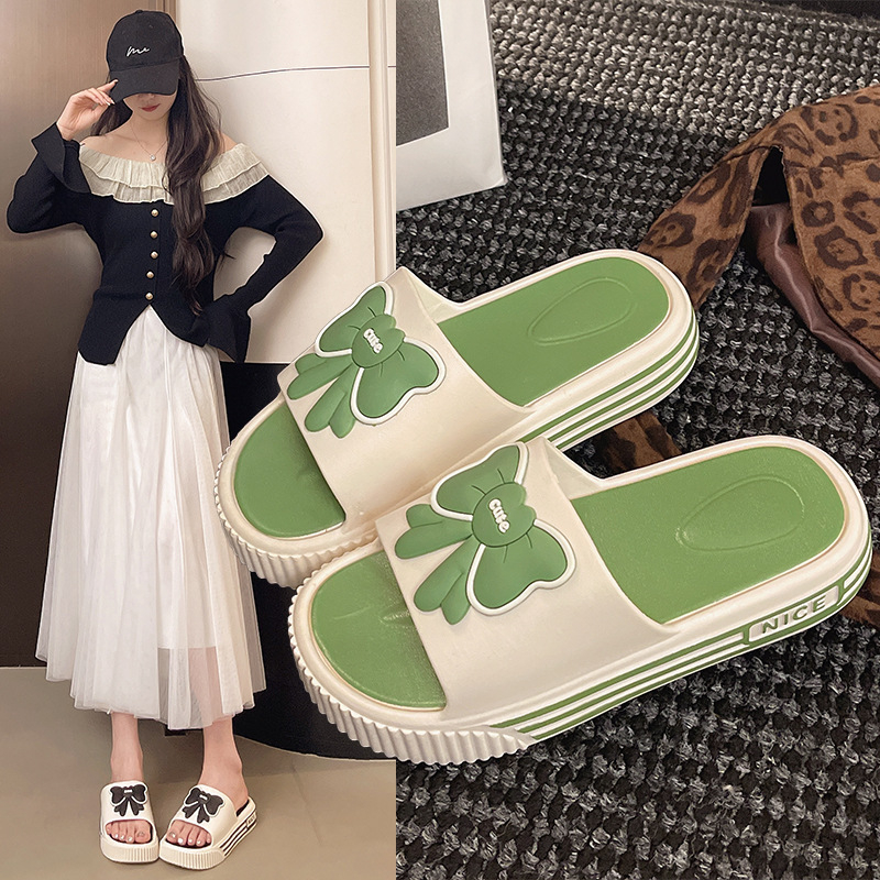 Sandale s jednim remenom od PVC, čvor leptira, karikaturni uzorak, Slip-On, ravna potplat, debljina potplata 0–3 cm