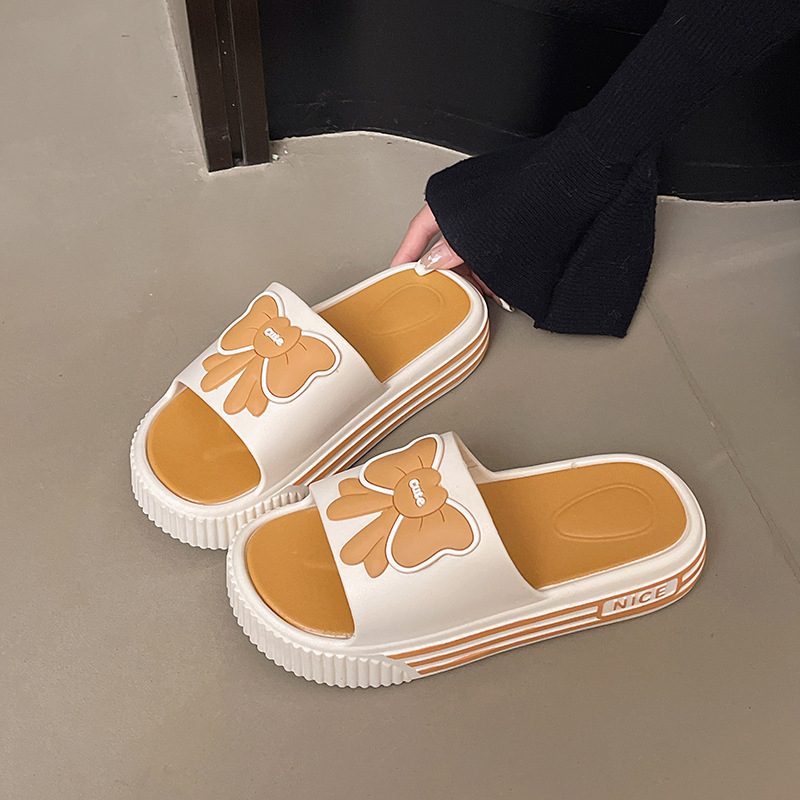 Sandale s jednim remenom od PVC, čvor leptira, karikaturni uzorak, Slip-On, ravna potplat, debljina potplata 0–3 cm