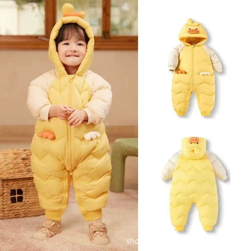 Unisex βρεφικό χειμερινό φορμάκι για το crawling, με κουκούλα, μακριά μανίκια, ίνα ακέτα με πολυεστέρα