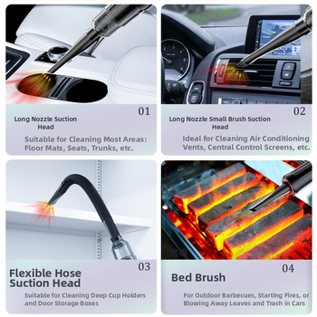 Aspirator auto fără fir – portabil, aspirație 5300 Pa, putere 60 W, autonomie baterie 17 min, reîncărcabil