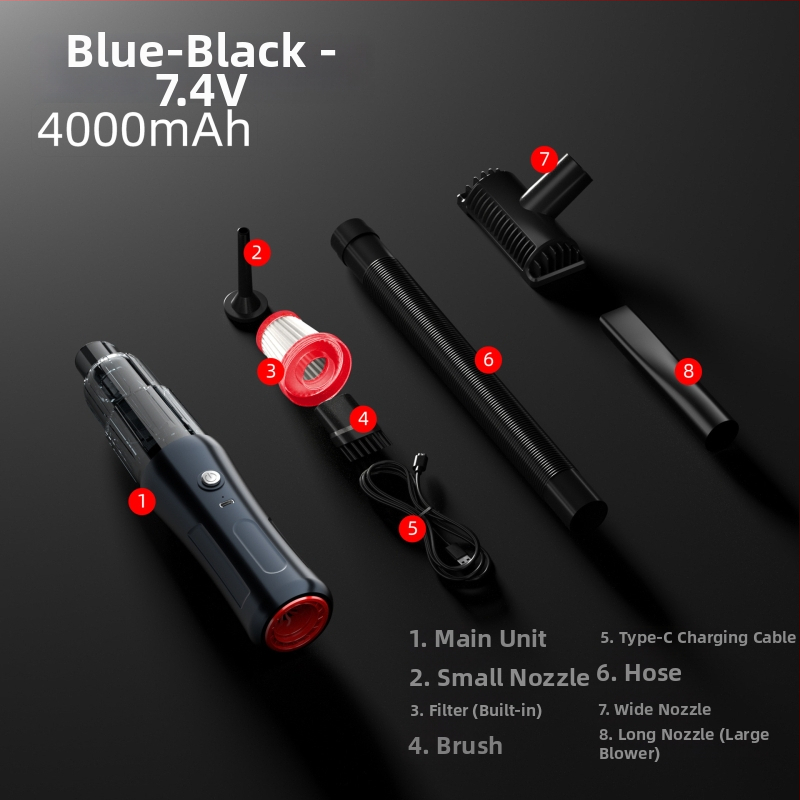 Aspirator auto fără fir – portabil, aspirație 5300 Pa, putere 60 W, autonomie baterie 17 min, reîncărcabil