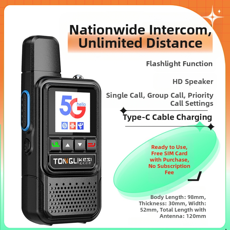 Tricos kézi adó-vevő >50 km hatótáv, 200 csatorna, RF kimeneti teljesítmény 1 W, 6800 mAh-s akkumulátor.