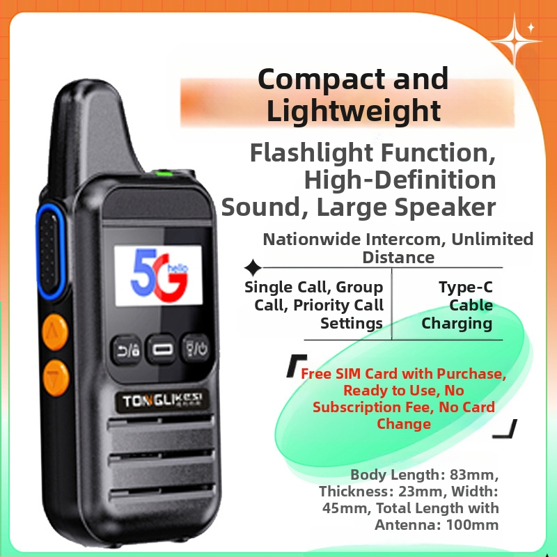 Tricos kézi adó-vevő >50 km hatótáv, 200 csatorna, RF kimeneti teljesítmény 1 W, 6800 mAh-s akkumulátor.