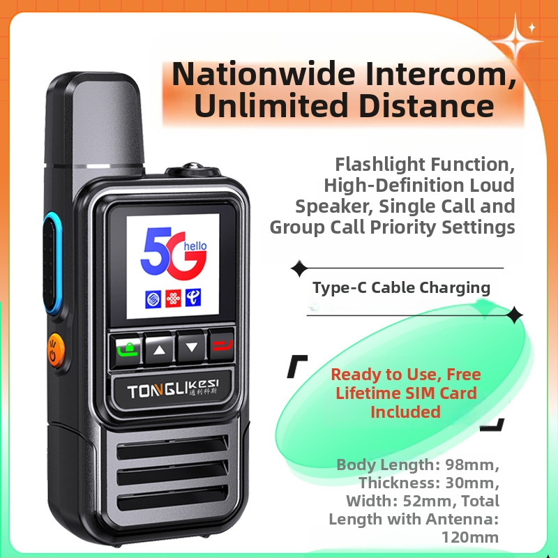 Tricos kézi adó-vevő >50 km hatótáv, 200 csatorna, RF kimeneti teljesítmény 1 W, 6800 mAh-s akkumulátor.